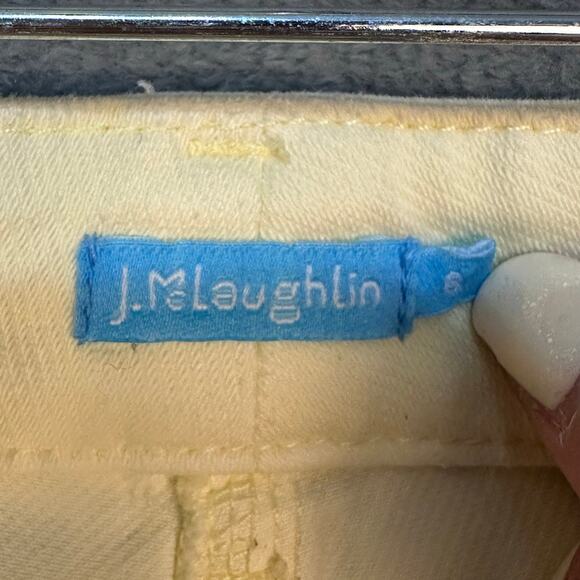 J Mclaughlin Pants Womens 6 Pale Yellow Lexi Jeans Pockets Stretch Casual Preppy - Picture 6 of 13